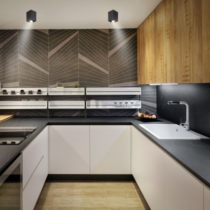 Brilagi - Faretto da incasso LED RGBW dimmerabile MIA 1xGU10/6W/230V 3000K 100x80 mm nero + telecomando