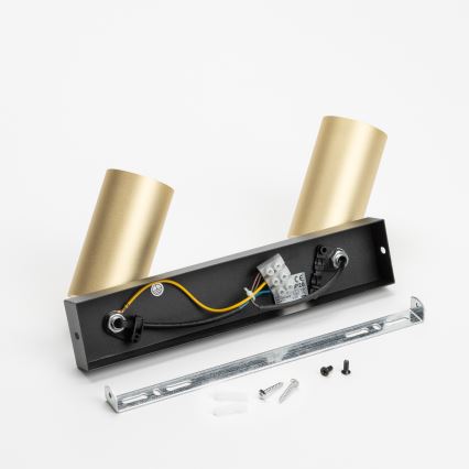 Brilagi - Faretto LED RGBW dimmerabile SELE GOLDEN 2xGU10/4,8W/230V 3000K nero/oro + telecomando