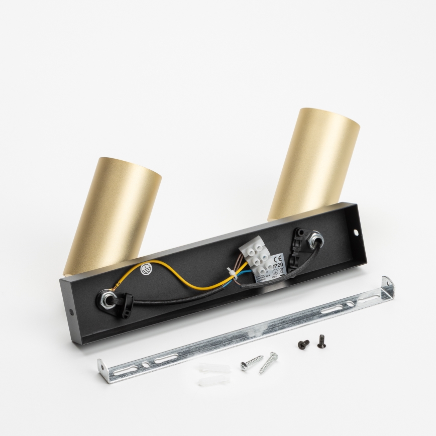 Brilagi - Faretto LED RGBW dimmerabile SELE GOLDEN 2xGU10/4,8W/230V 3000K nero/oro + telecomando