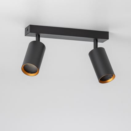 Brilagi - Faretto LED RGBW dimmerabile SELE 2xGU10/6W/230V 3000K nero/oro + telecomando