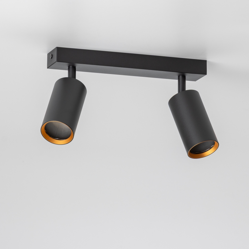 Brilagi - Faretto LED RGBW dimmerabile SELE 2xGU10/6W/230V 3000K nero/oro + telecomando