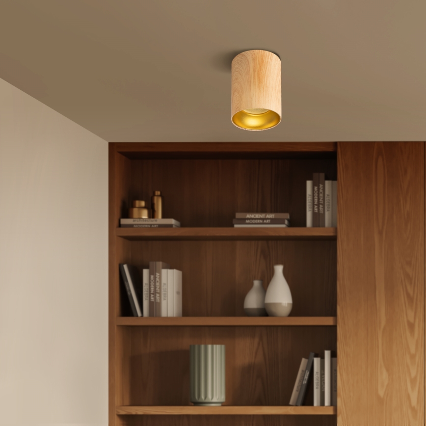Brilagi - Faretto LED RGBW dimmerabile TRINE 1xGU10/4,8W/230V 3000K finitura rovere + telecomando