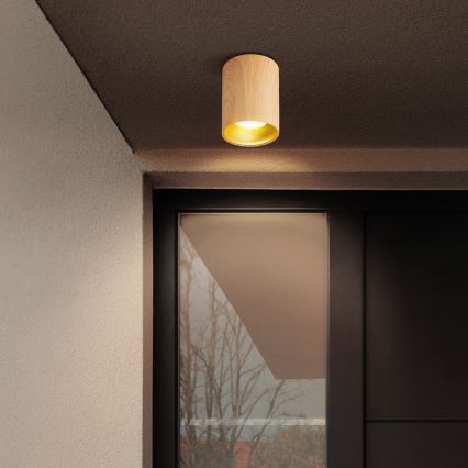 Brilagi - Faretto LED RGBW dimmerabile TRINE 1xGU10/4,8W/230V 3000K finitura rovere + telecomando