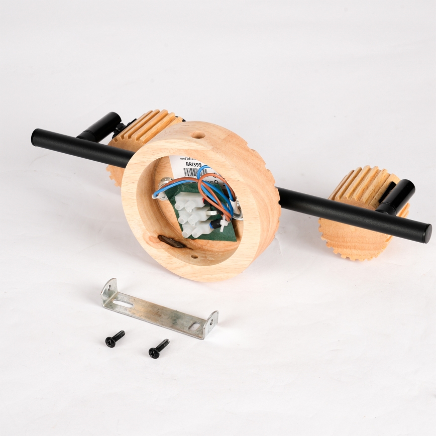 Brilagi - Faretto HYGGE 2xE14/15W/230V legno di gomma/fumé