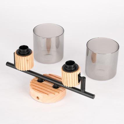 Brilagi - Faretto HYGGE 2xE14/15W/230V legno/fumé