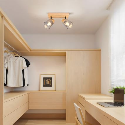 Brilagi - Faretto HYGGE 2xE14/15W/230V legno/fumé