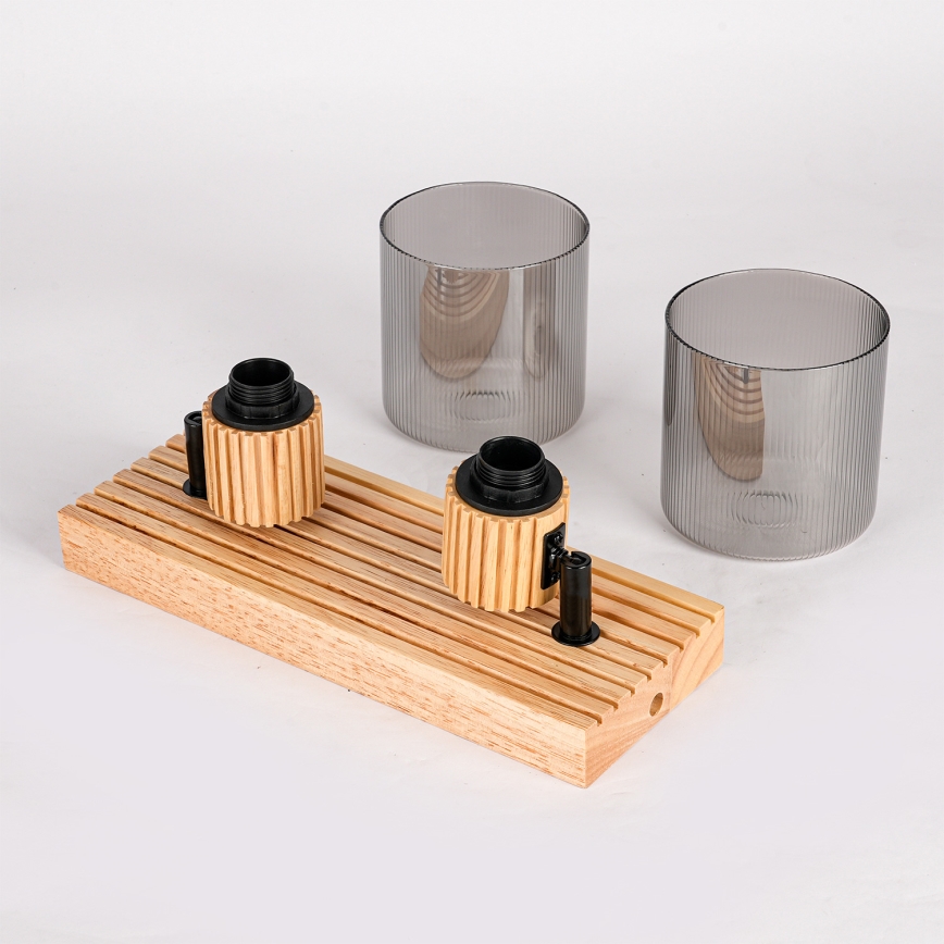 Brilagi - Faretto HYGGE 2xE14/15W/230V legno/fumé