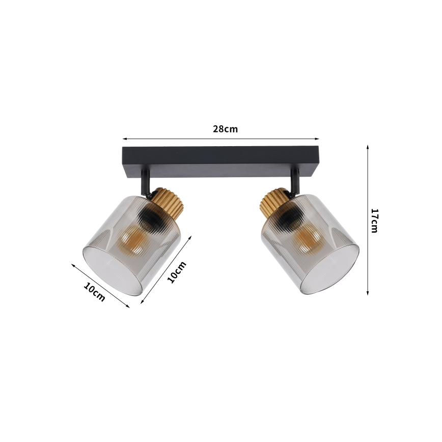 Brilagi - Faretto HYGGE 2xE14/15W/230V nero/fumé