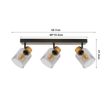 Brilagi - Faretto HYGGE 2xE14/15W/230V nero/fumé