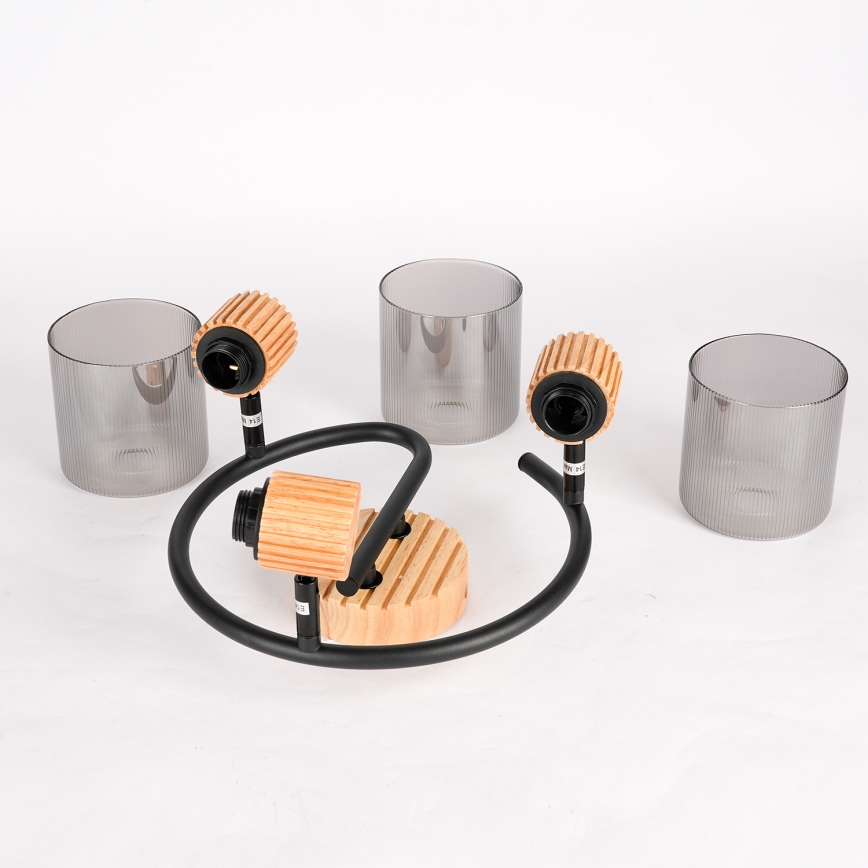 Brilagi - Faretto HYGGE 3xE14/15W/230V legno di Hevea/fumé