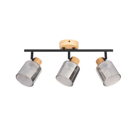 Brilagi - Faretto HYGGE 3xE14/15W/230V legno/fumé