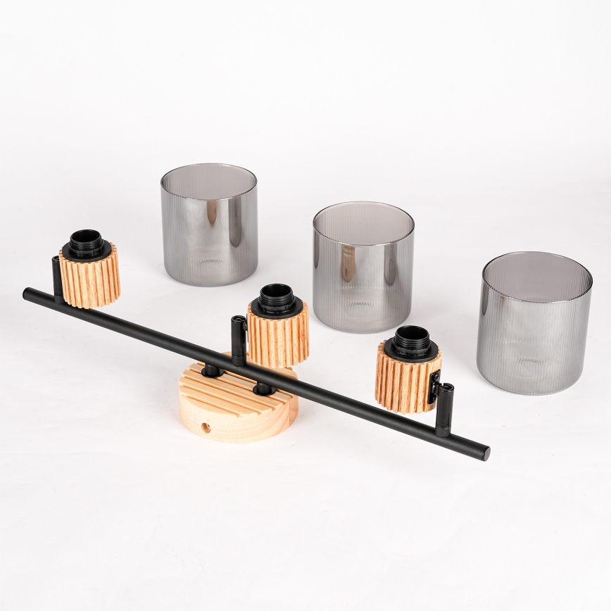 Brilagi - Faretto HYGGE 3xE14/15W/230V legno/fumé