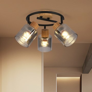 Brilagi - Faretto HYGGE 3xE14/15W/230V legno/fumé