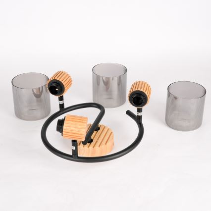 Brilagi - Faretto HYGGE 3xE14/15W/230V legno/fumé