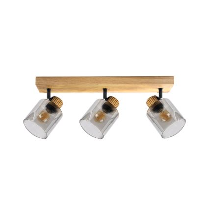 Brilagi - Faretto HYGGE 3xE14/15W/230V legno/fumé