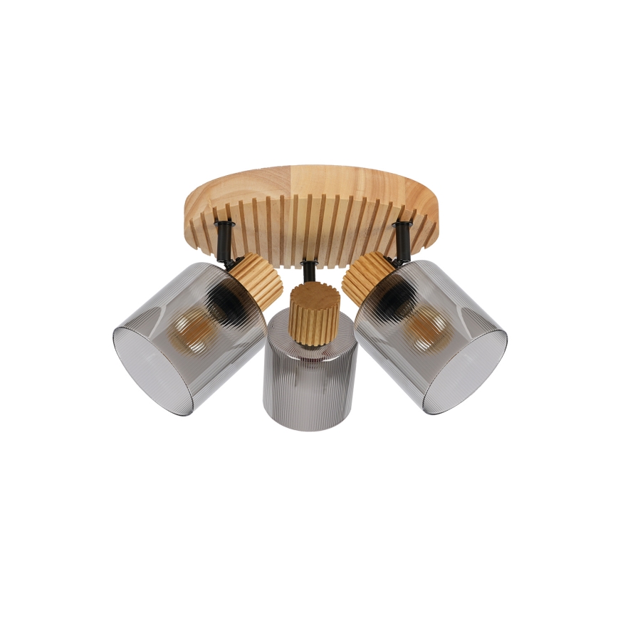 Brilagi - Faretto HYGGE 3xE14/15W/230V legno/fumé