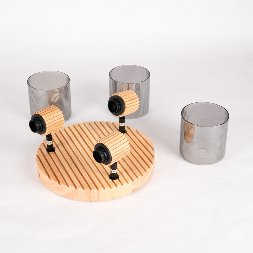 Brilagi - Faretto HYGGE 3xE14/15W/230V legno/fumé