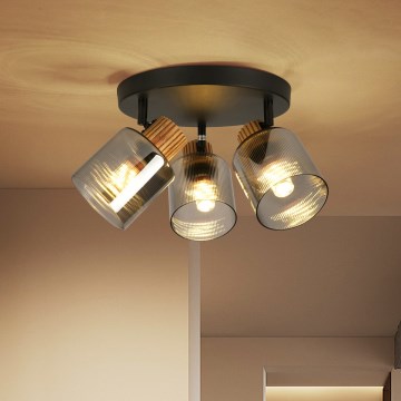 Brilagi - Faretto HYGGE 3xE14/15W/230V nero/fumé