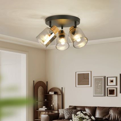 Brilagi - Faretto HYGGE 3xE14/15W/230V nero/fumé