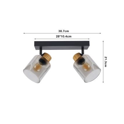 Brilagi - Faretto HYGGE 3xE14/15W/230V nero/fumé