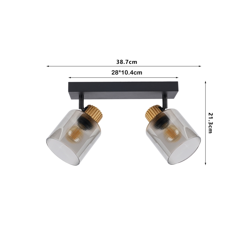 Brilagi - Faretto HYGGE 3xE14/15W/230V nero/fumé