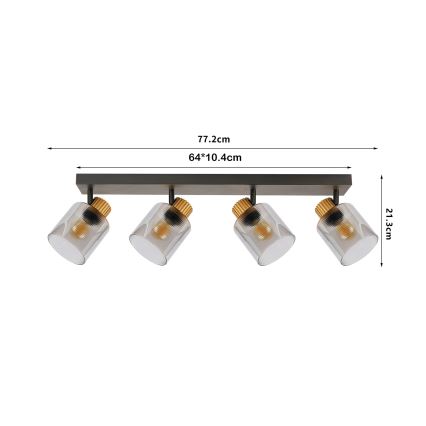 Brilagi - Faretto HYGGE 3xE14/15W/230V nero/fumé