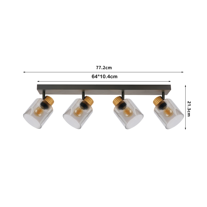 Brilagi - Faretto HYGGE 3xE14/15W/230V nero/fumé