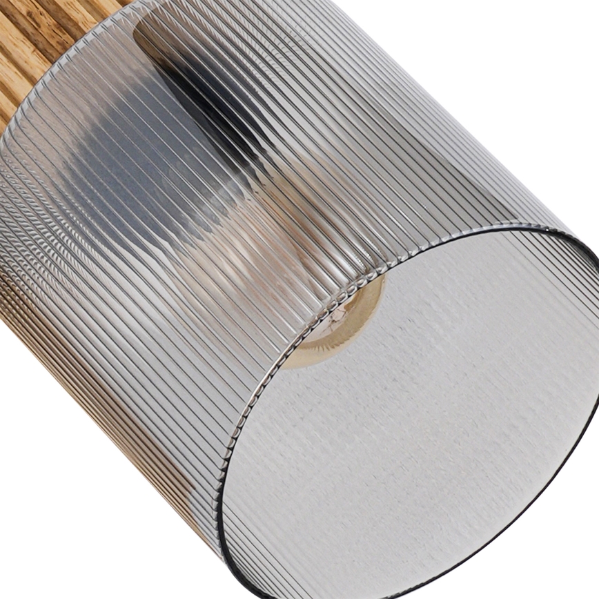 Brilagi - Faretto HYGGE 4xE14/15W/230V legno di gomma/vetro fumé