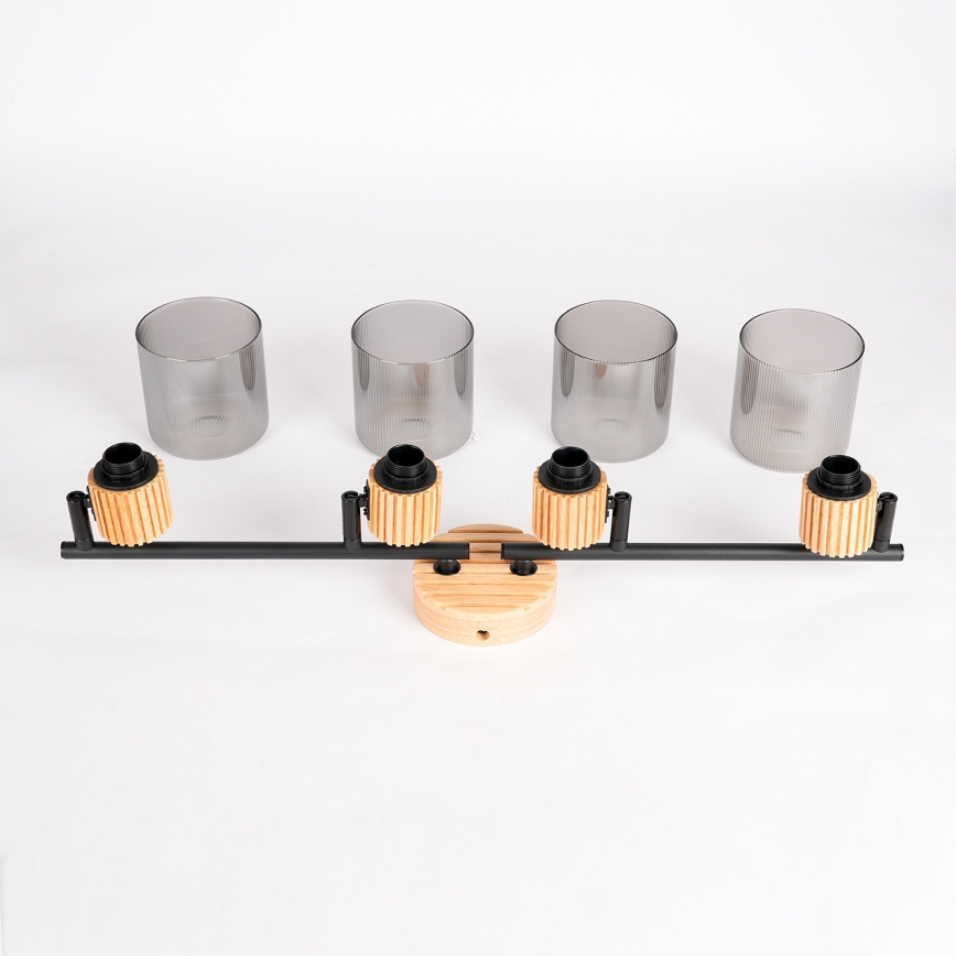 Brilagi - Faretto HYGGE 4xE14/15W/230V legno/fumé