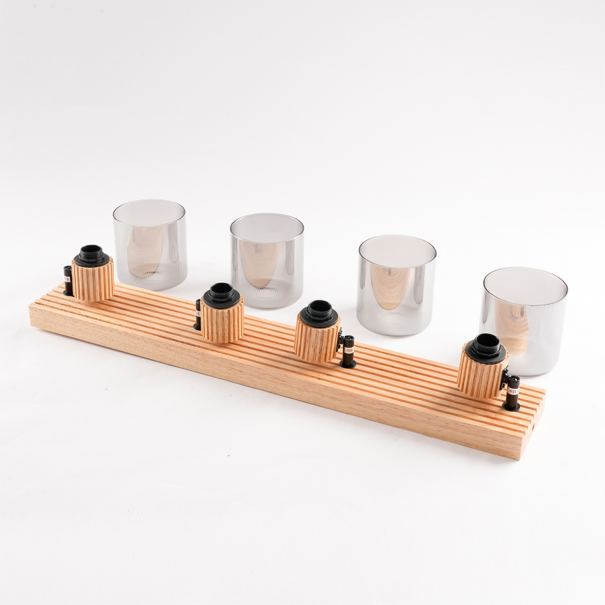 Brilagi - Faretto HYGGE 4xE14/15W/230V legno/fumé