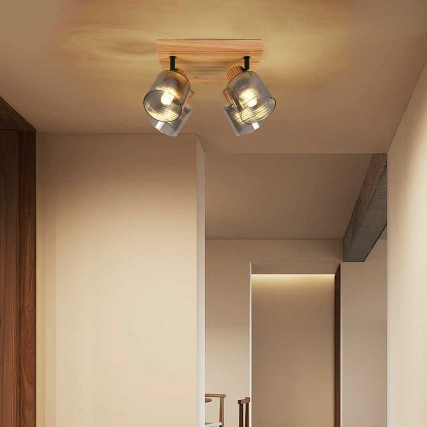 Brilagi - Faretto HYGGE 4xE14/15W/230V legno/fumé