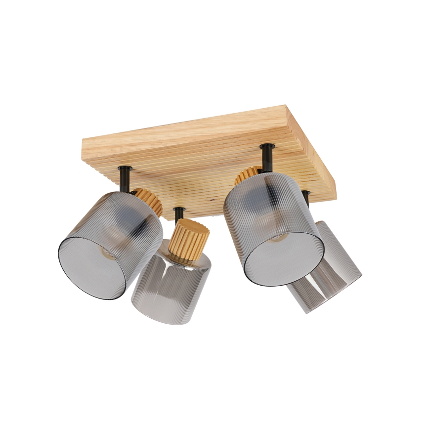 Brilagi - Faretto HYGGE 4xE14/15W/230V legno/fumé