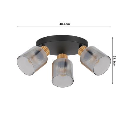 Brilagi - Faretto HYGGE 4xE14/15W/230V nero/vetro fumé