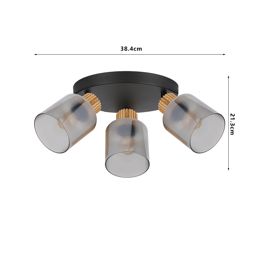 Brilagi - Faretto HYGGE 4xE14/15W/230V nero/vetro fumé