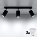 BRILAGI -  Faretto LED ASMUS 3xGU10/7W/230V nero