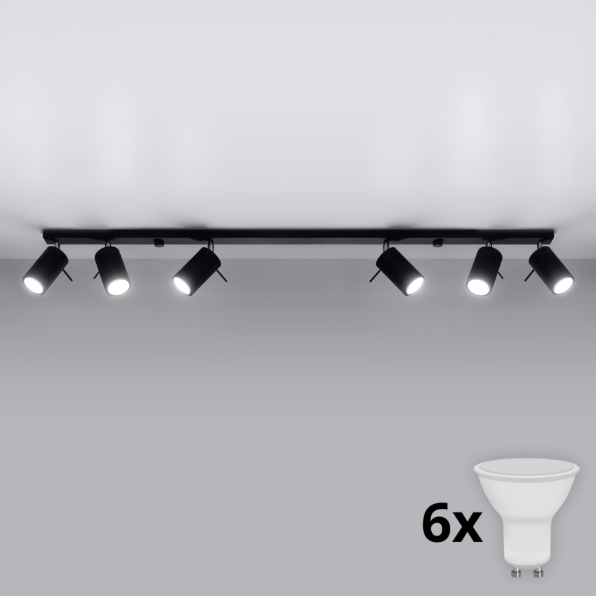 Brilagi -  Faretto LED ASMUS 6xGU10/7W/230V nero