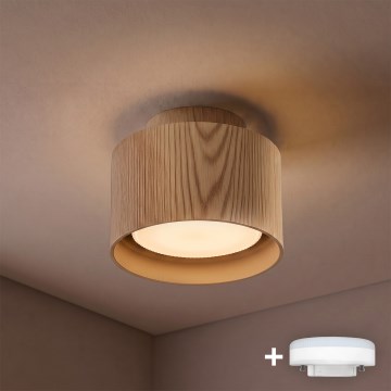 BRILAGI - Faretto LED BACKLIT 1xGX53/15W/230V + LED/3W Ø 10 cm finitura rovere