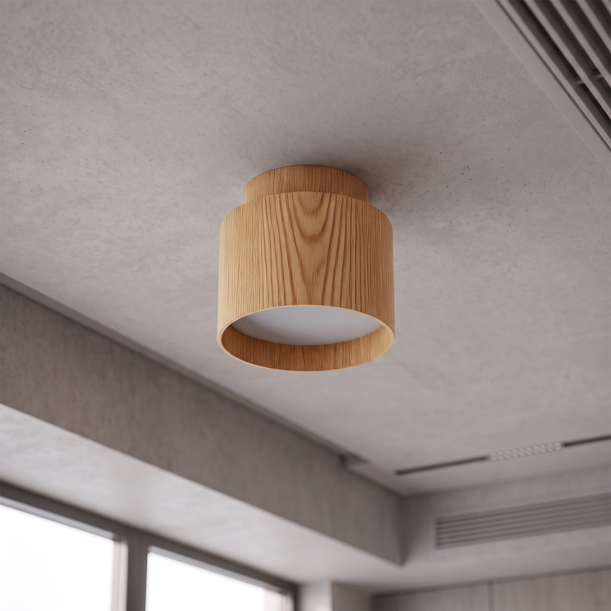 BRILAGI - Faretto LED BACKLIT 1xGX53/15W/230V + LED/3W Ø 8 cm finitura rovere