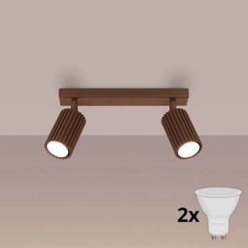 Brilagi - Faretto LED CRESTO 2xGU10/10W/230V marrone