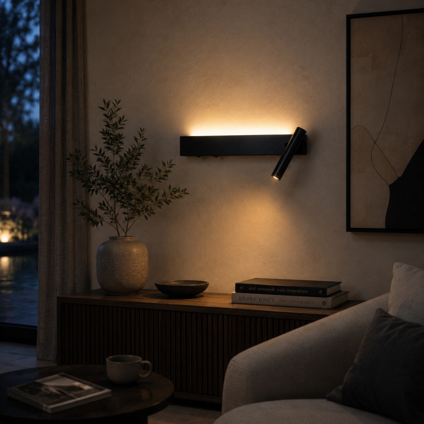 BRILAGI - Faretto LED da parete orientabile ARLIX LED/3W/230V + LED/7W nero CRI 90
