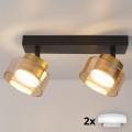 Brilagi - Faretto LED dimmerabile RGB+CCT AURA LUX 2xGX53/14W/230V 2700-6500K Wi-Fi Tuya nero/oro