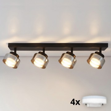 Brilagi - Faretto LED dimmerabile RGB+CCT AURA LUX 4xGX53/14W/230V 2700-6500K Wi-Fi Tuya nero/fumé