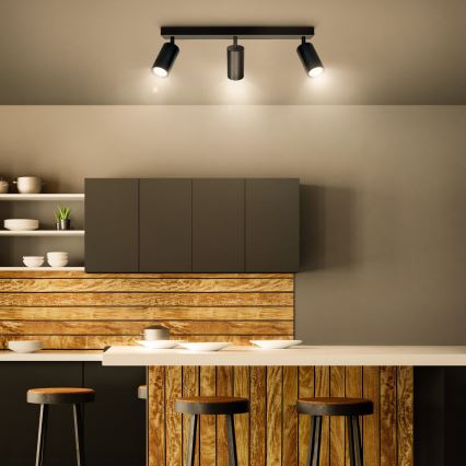 Brilagi - Faretto LED RGBW dimmerabile SELE 3xGU10/4,8W/230V 3000K nero + telecomando