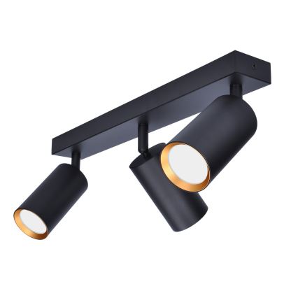 Brilagi - Faretto LED RGBW dimmerabile SELE 3xGU10/4,8W/230V 3000K nero/oro + telecomando
