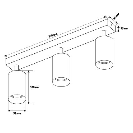 Brilagi - Faretto LED RGBW dimmerabile SELE 3xGU10/6W/230V 3000K nero