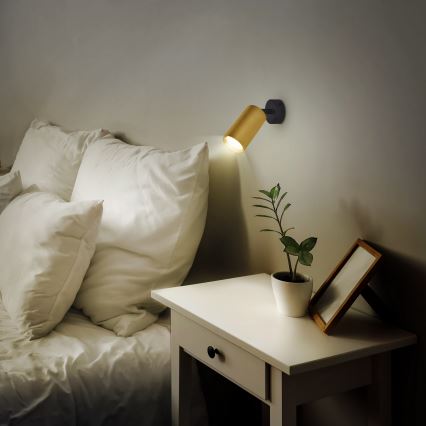 Brilagi - Faretto LED RGBW dimmerabile SELE GOLDEN 1xGU10/4,8W/230V 3000K nero/oro + telecomando