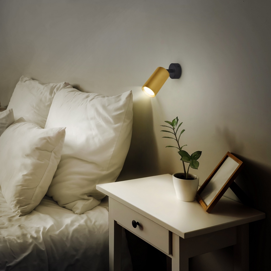 Brilagi - Faretto LED RGBW dimmerabile SELE GOLDEN 1xGU10/4,8W/230V 3000K nero/oro + telecomando