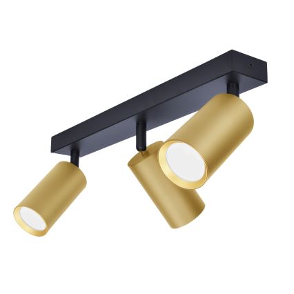 Brilagi - Faretto LED RGBW dimmerabile SELE GOLDEN 3xGU10/4,8W/230V 3000K nero/oro + telecomando