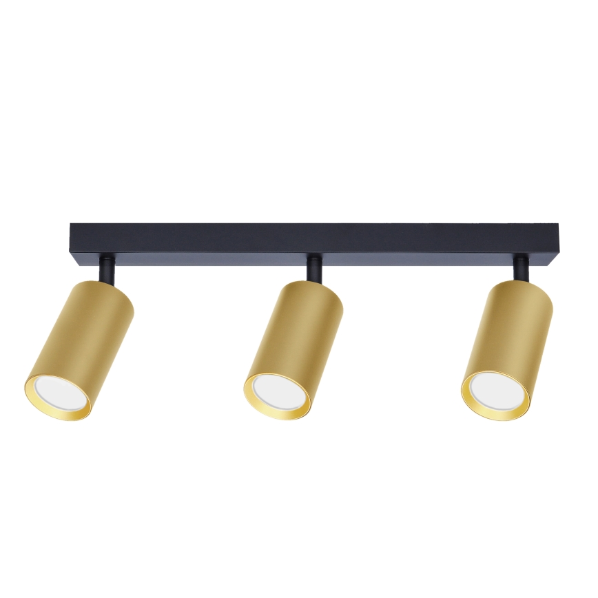 Brilagi - Faretto LED RGBW dimmerabile SELE GOLDEN 3xGU10/4,8W/230V 3000K nero/oro + telecomando