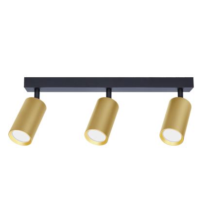 Brilagi - Faretto LED RGBW dimmerabile SELE GOLDEN 3xGU10/6W/230V 3000K nero/oro + telecomando